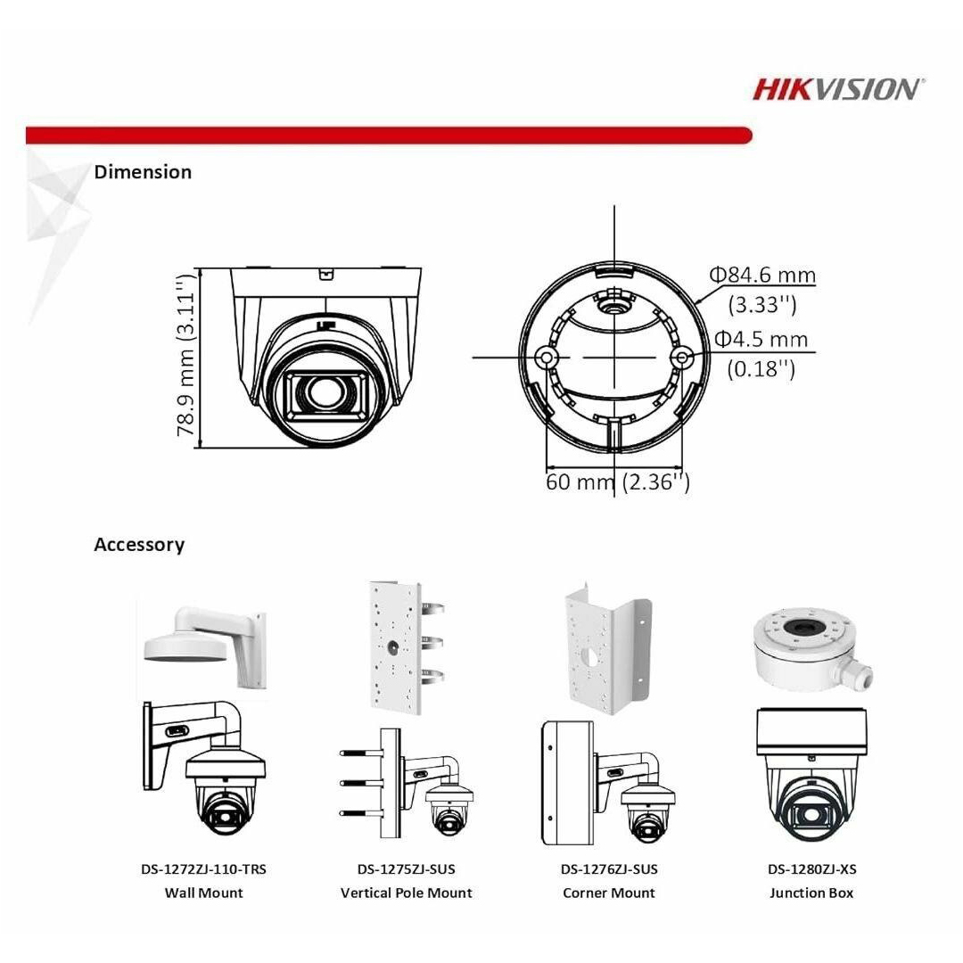 hikvision ds-2ce70df0t-pfs 2MP 2.8mm 1080P HD-TVI ColorVu Sesli Plastik Dome Kamera - 20m Gece Görüşü ek görsel