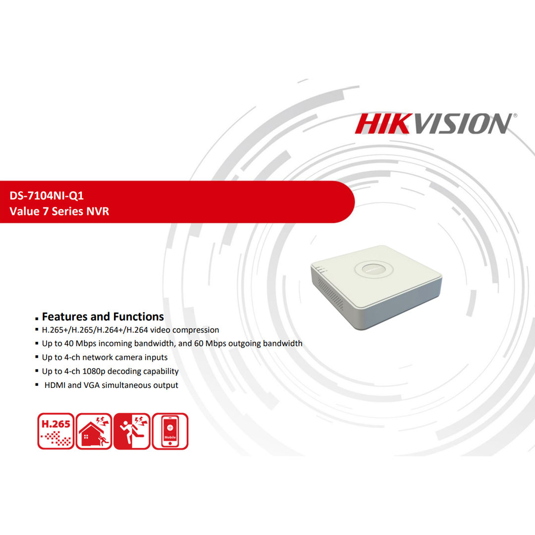 hikvision ds-7104ni-q1 4 Kanal 6MP NVR Kayıt Cihazı ek görsel