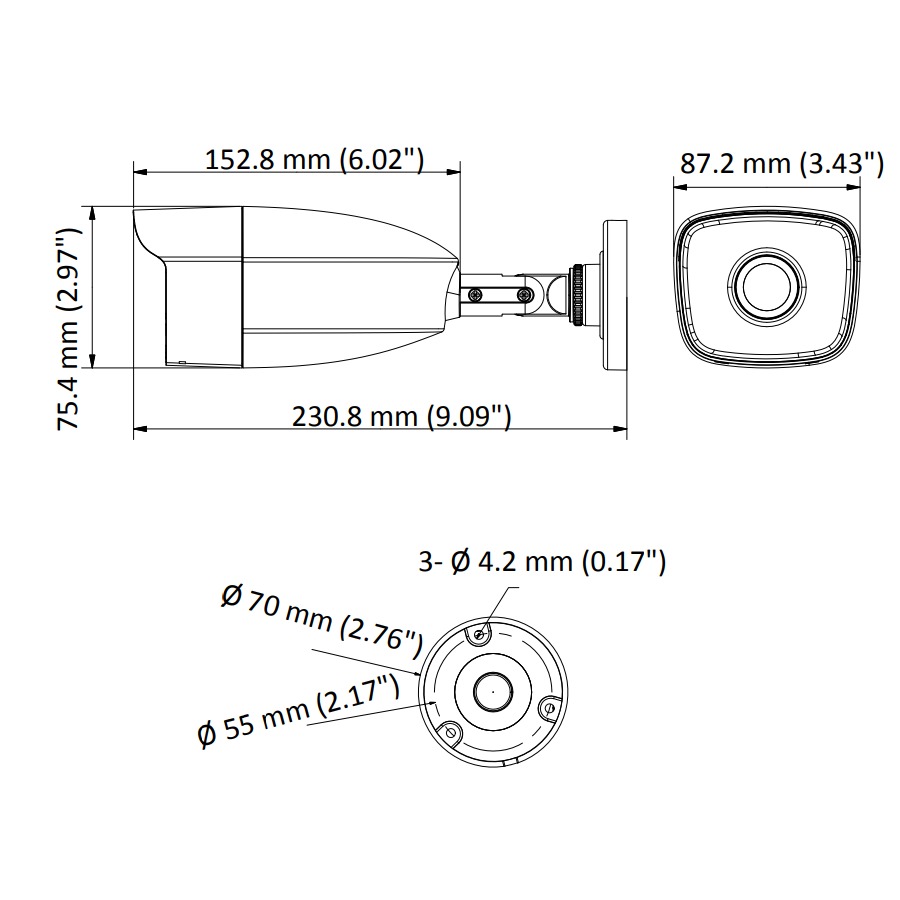 hilook-hikvision thc-b220-c 2MP 3.6mm 40M Bullet Büyük Kasa Kamera ek görsel