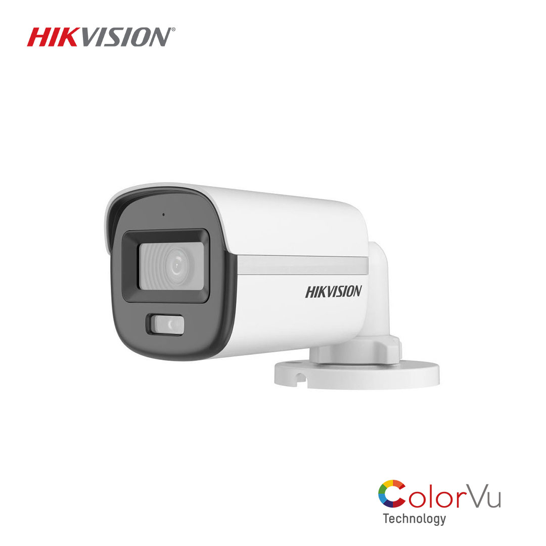 hikvision ds-2ce10df0t-pfs 2MP 3.6mm HD-TVI ColorVu Dış Mekan Kamera (Sesli, IR 20m, IP67)