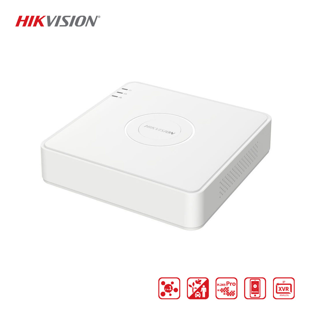 hikvision ds-7104hghi-k1/m1 4 Kanal 1080P Lite HD-TVI DVR Kayıt Cihazı | İnsan ve Araç Sınıflandırmalı Akıllı Hareket Algılama | HDMI & VGA Çıkış